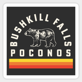 Bushkill Falls Poconos Pennsylvania Souvenir Bear Retro Vintage Stripes Magnet